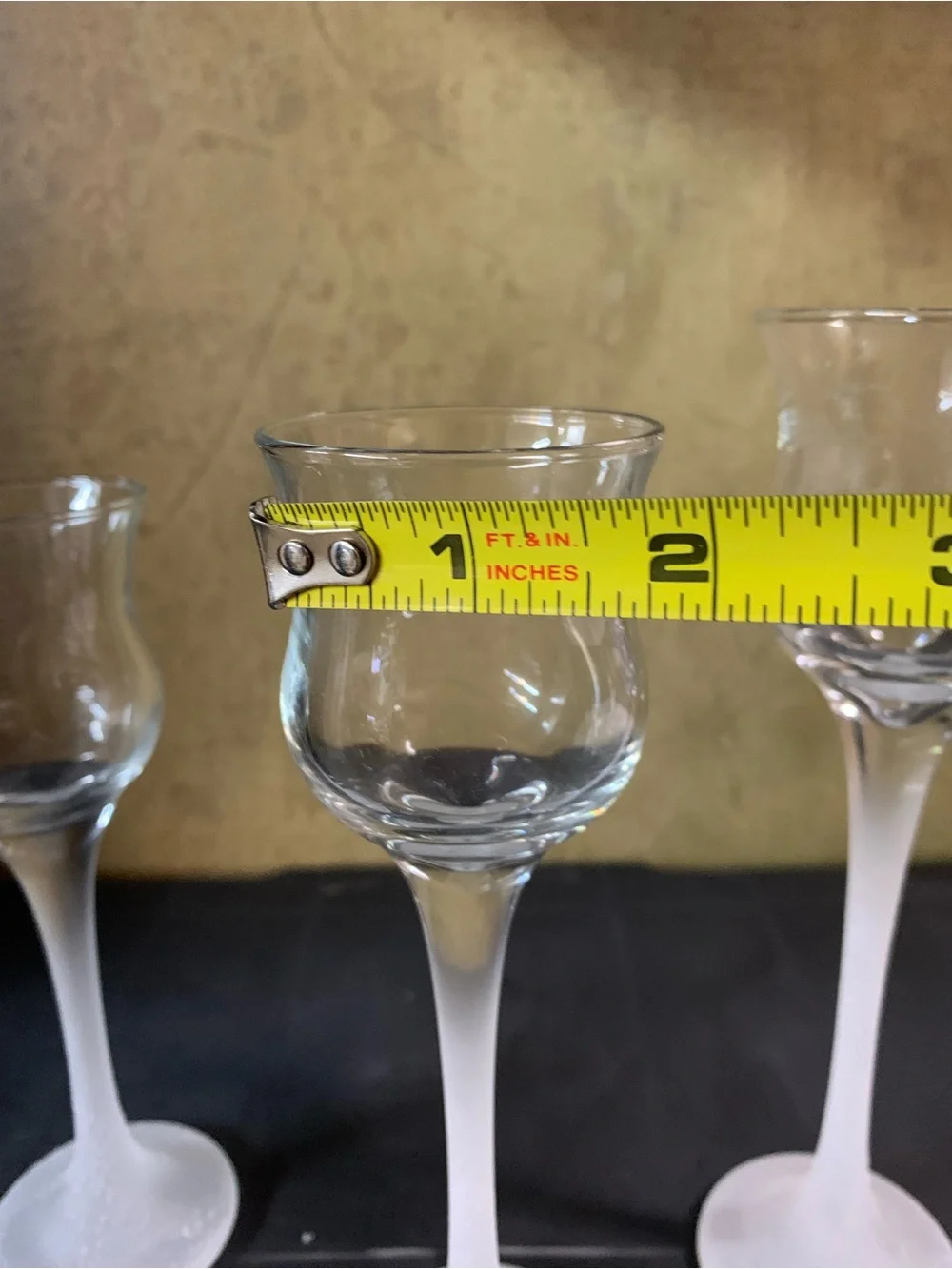Partylite 3 Wine Glass Candle Holders with Frosted Stems  P9248 NEW in Box